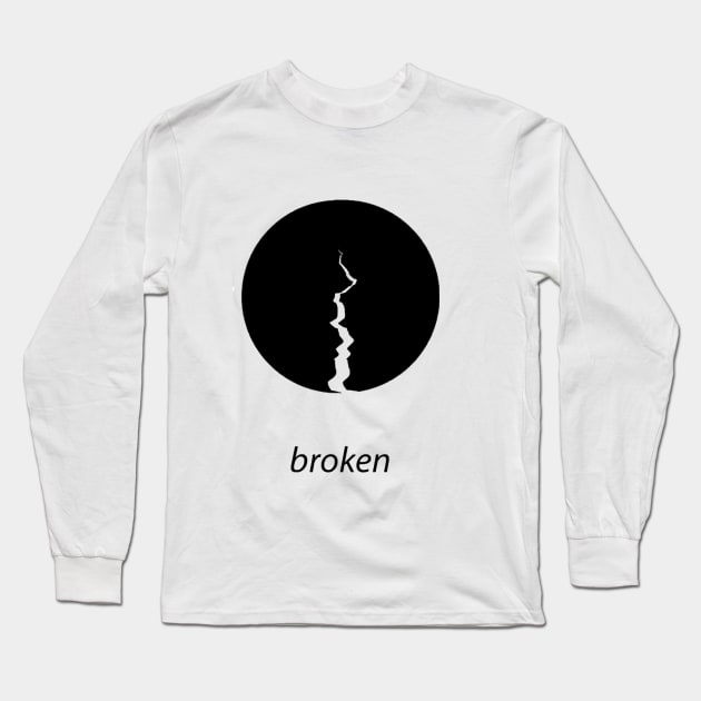 black&white broken design Long Sleeve T-Shirt by MFAorg